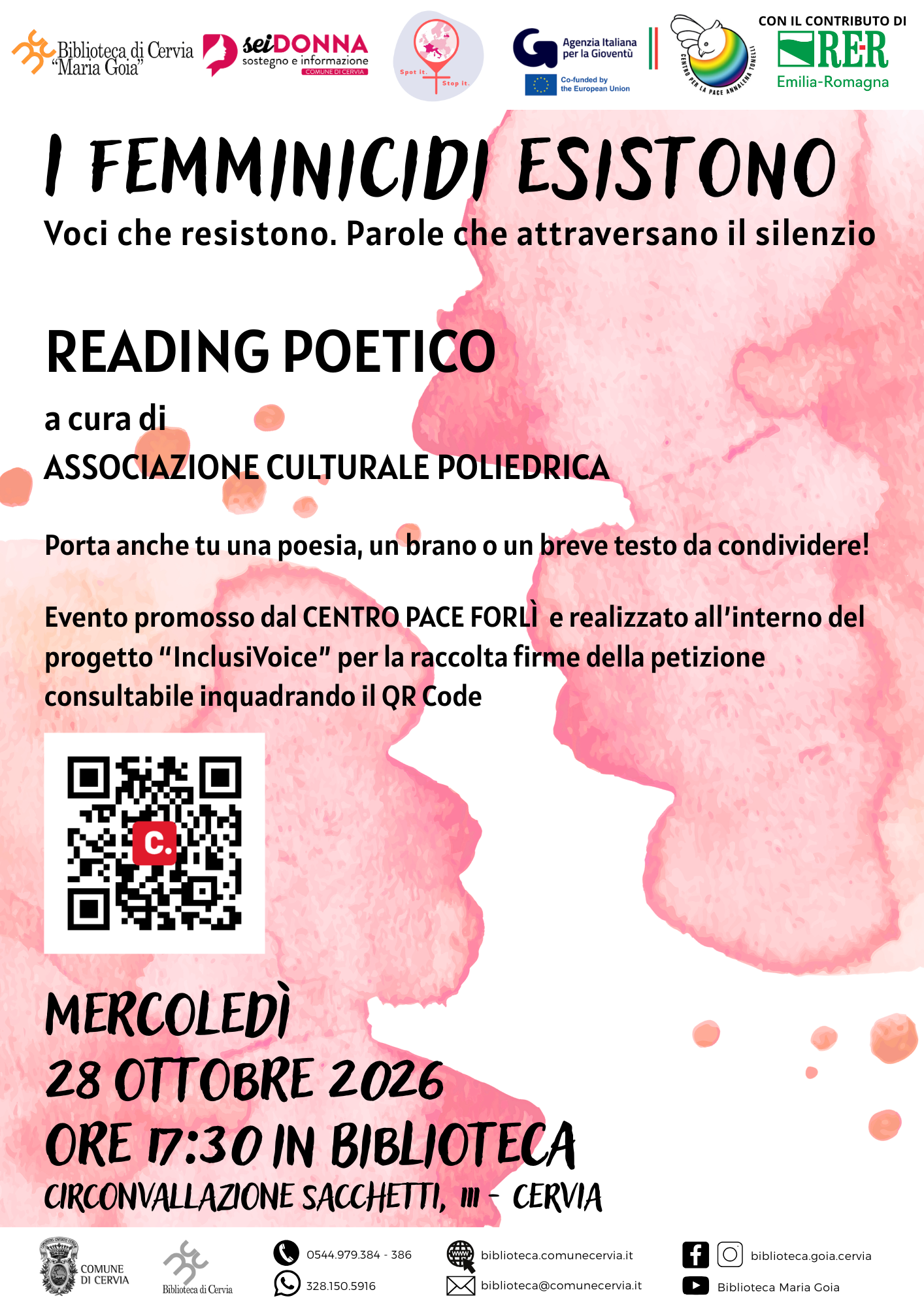 Reading poetico - Locandina28.10.2026 aCerviaprogettoInclusiVoice